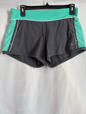 Moving Comfort Gray Athletic Shorts with Mint Waistband